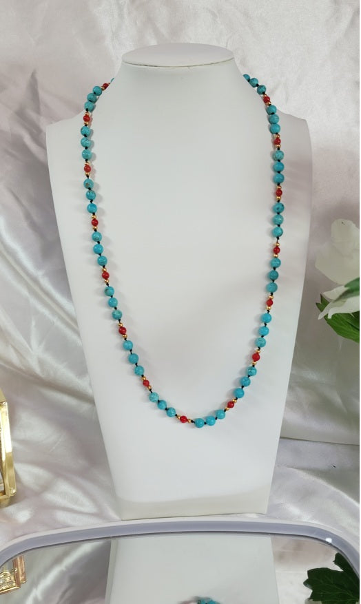 💮Spiritual and healing stone necklace with Fatima's Hand pendant (Evil Eye, Kabbalah)📿