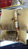 💮Gold-colored metal beaded bracelet set with faux pearls.📿