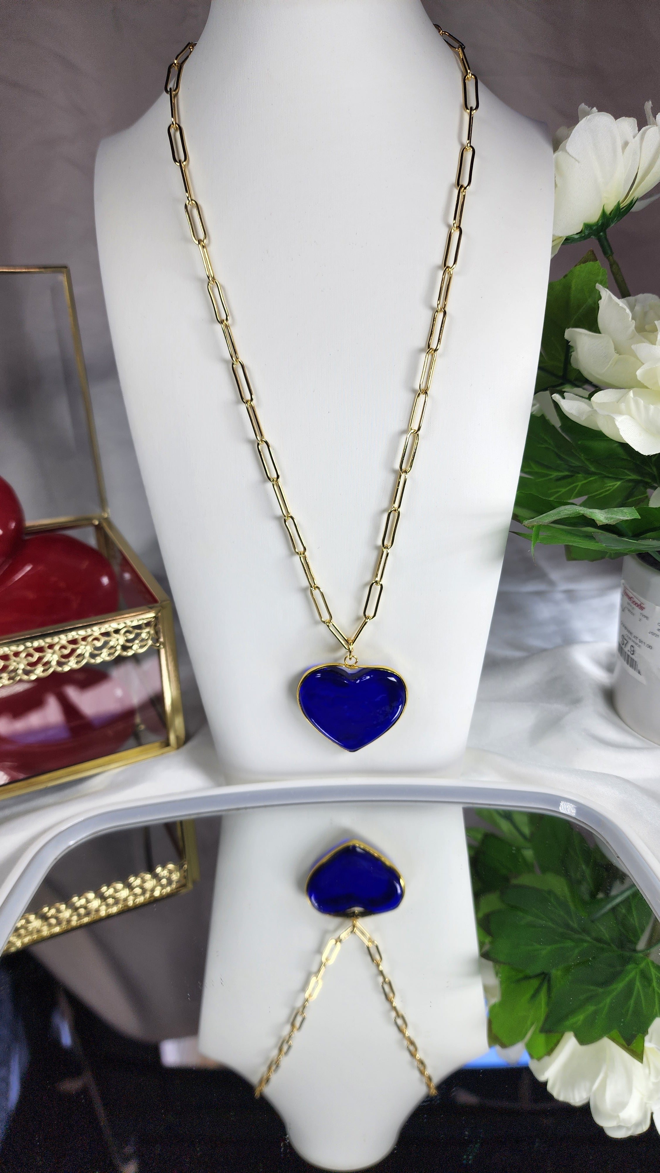 💮Enameled Heart Pendant Necklace📿