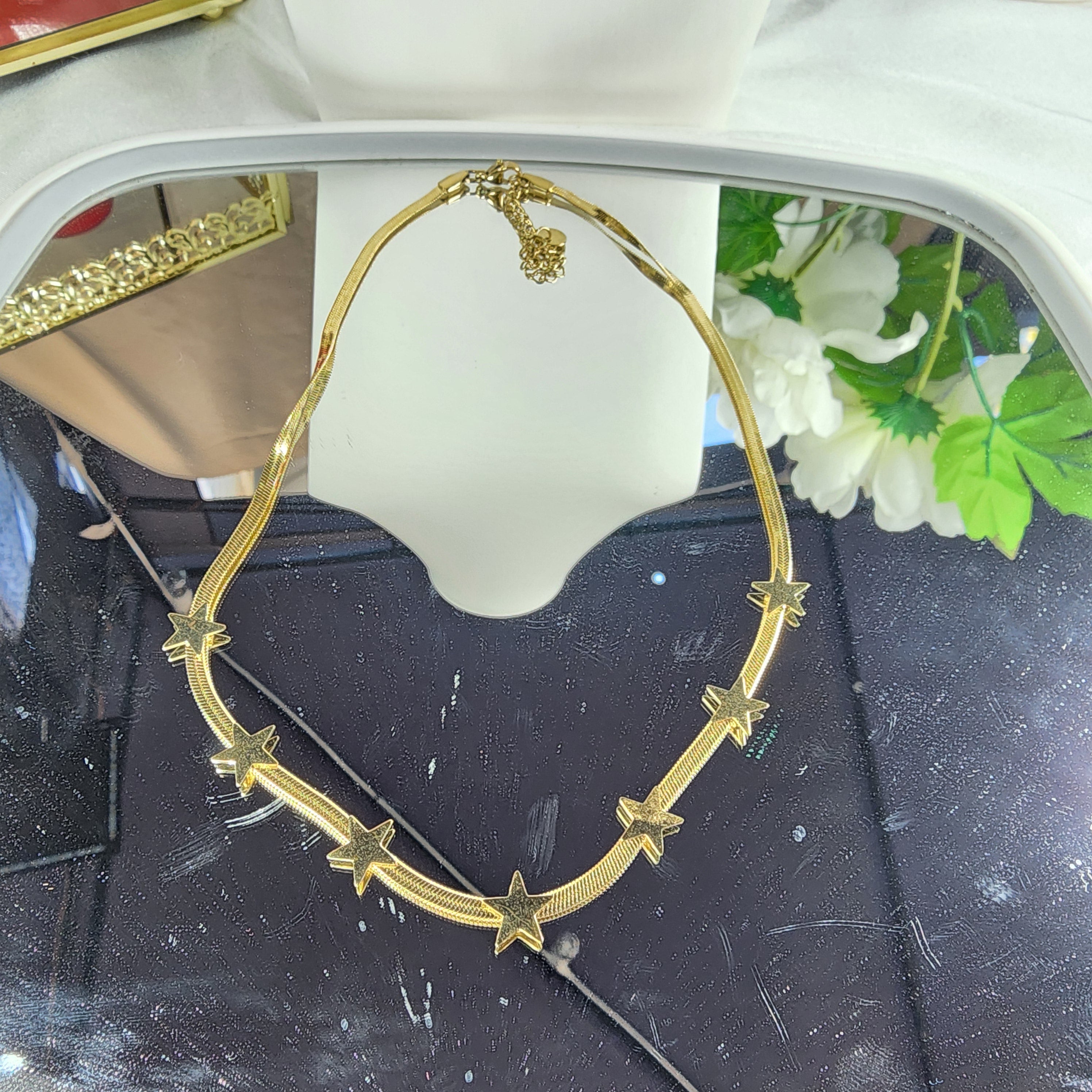 💮Star necklace choker.📿