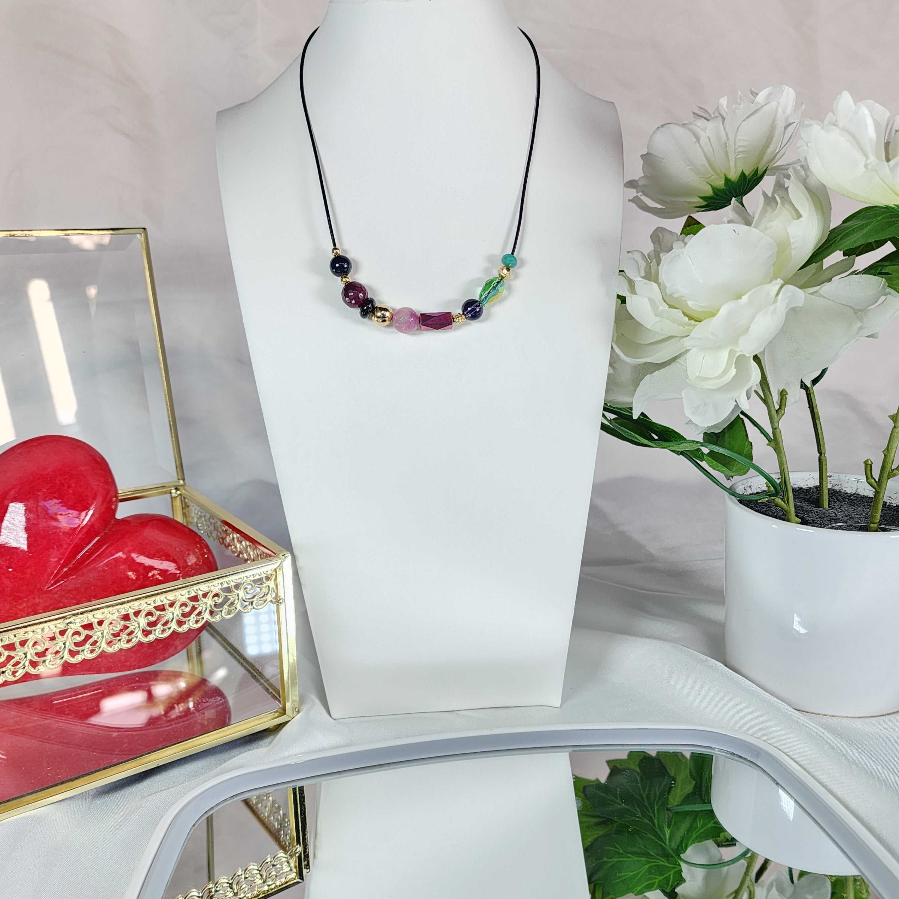💮Meditation choker with chakra energy stones.📿