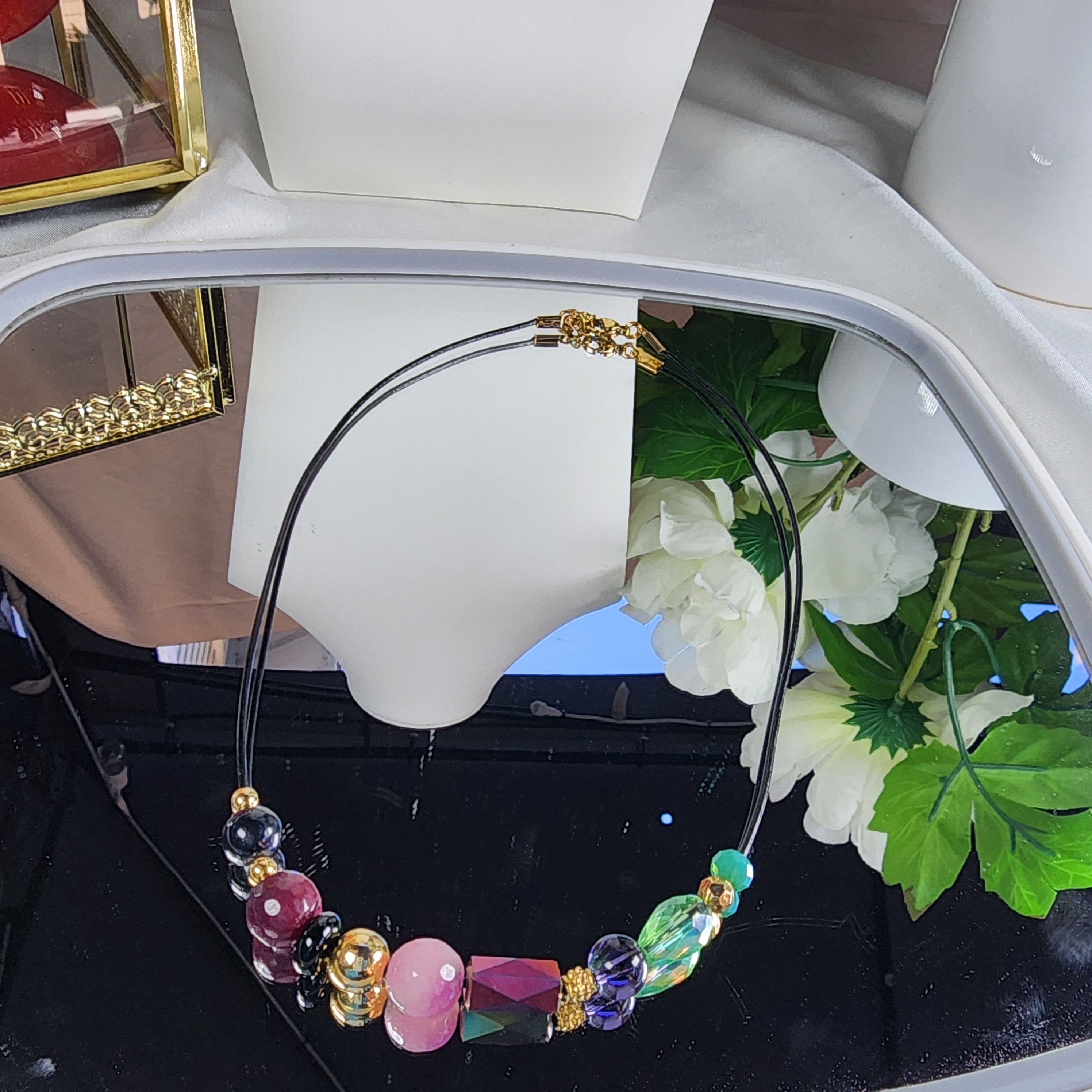 💮Meditation choker with chakra energy stones.📿