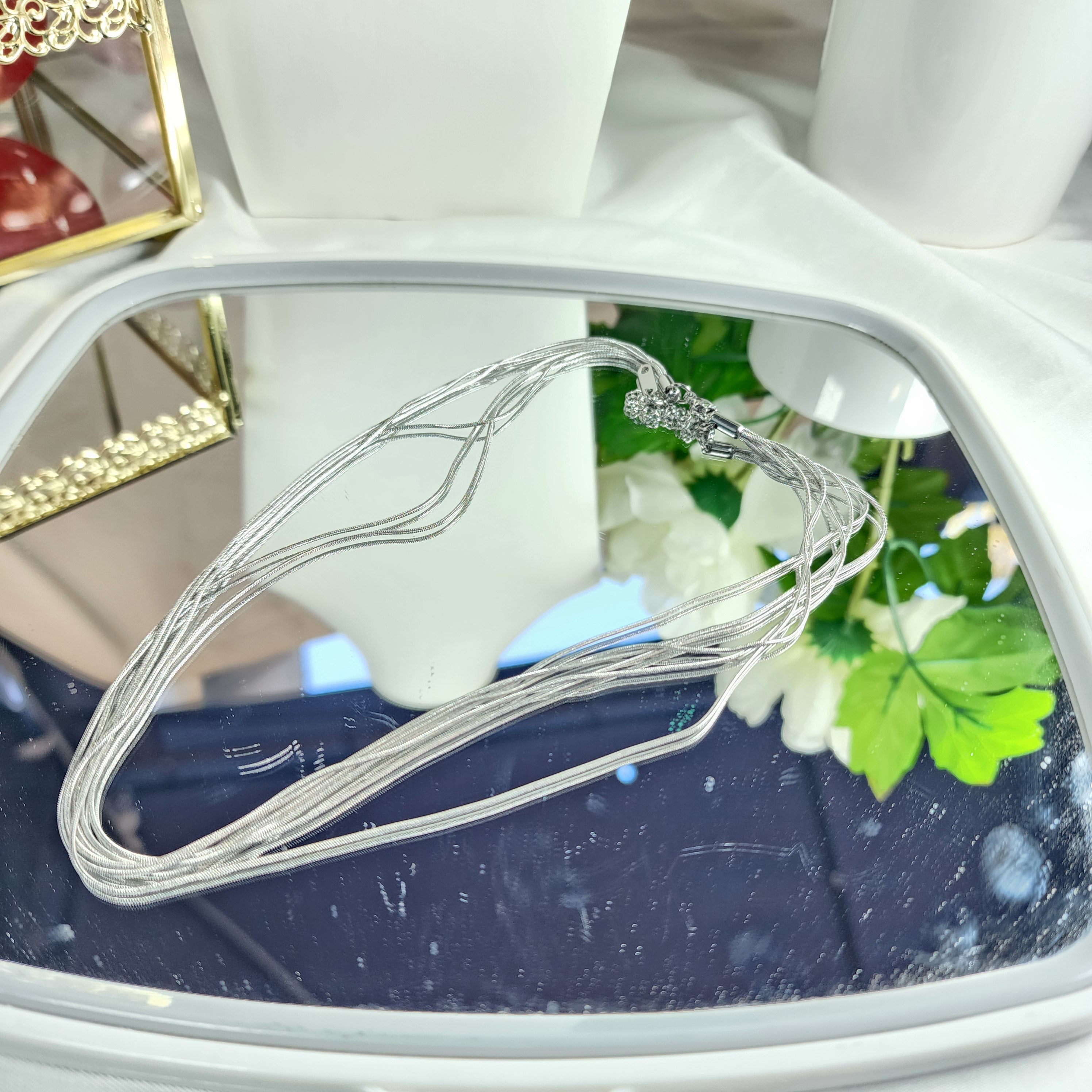 💮Five-row sterling silver water-resistant choker.📿