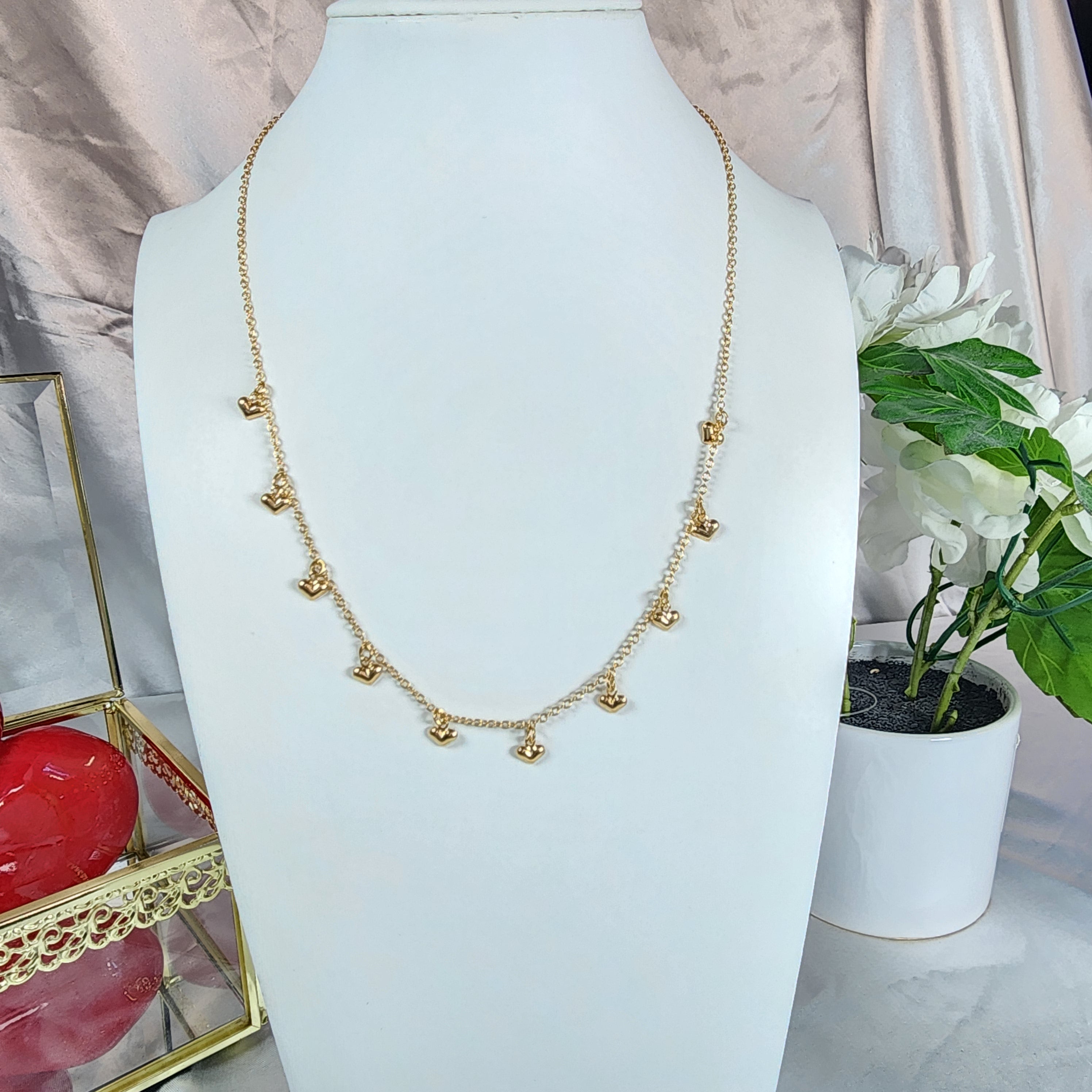 💮Choker necklace with heart pendant.📿