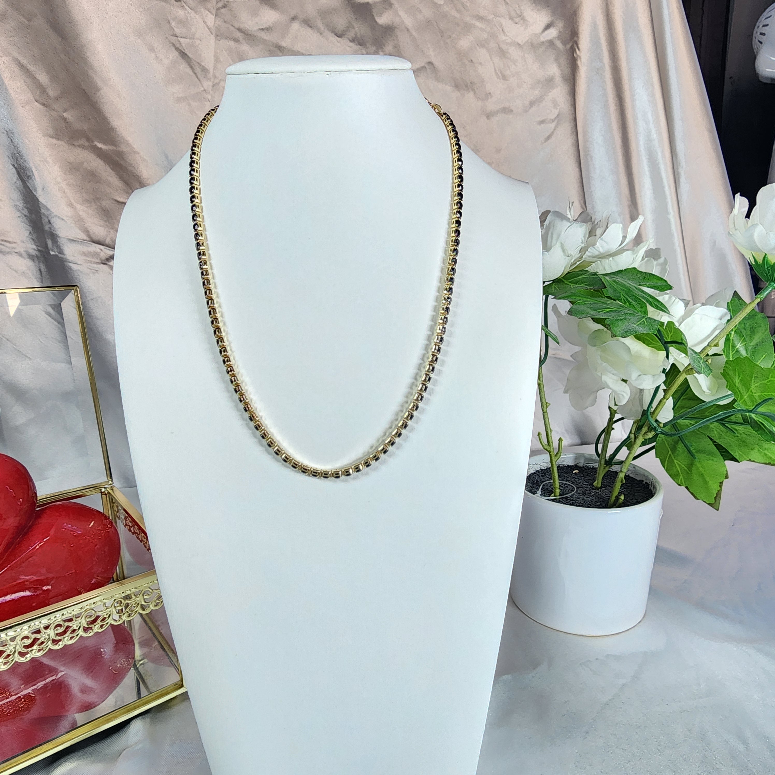 💮Black Tennis Choker Necklace📿