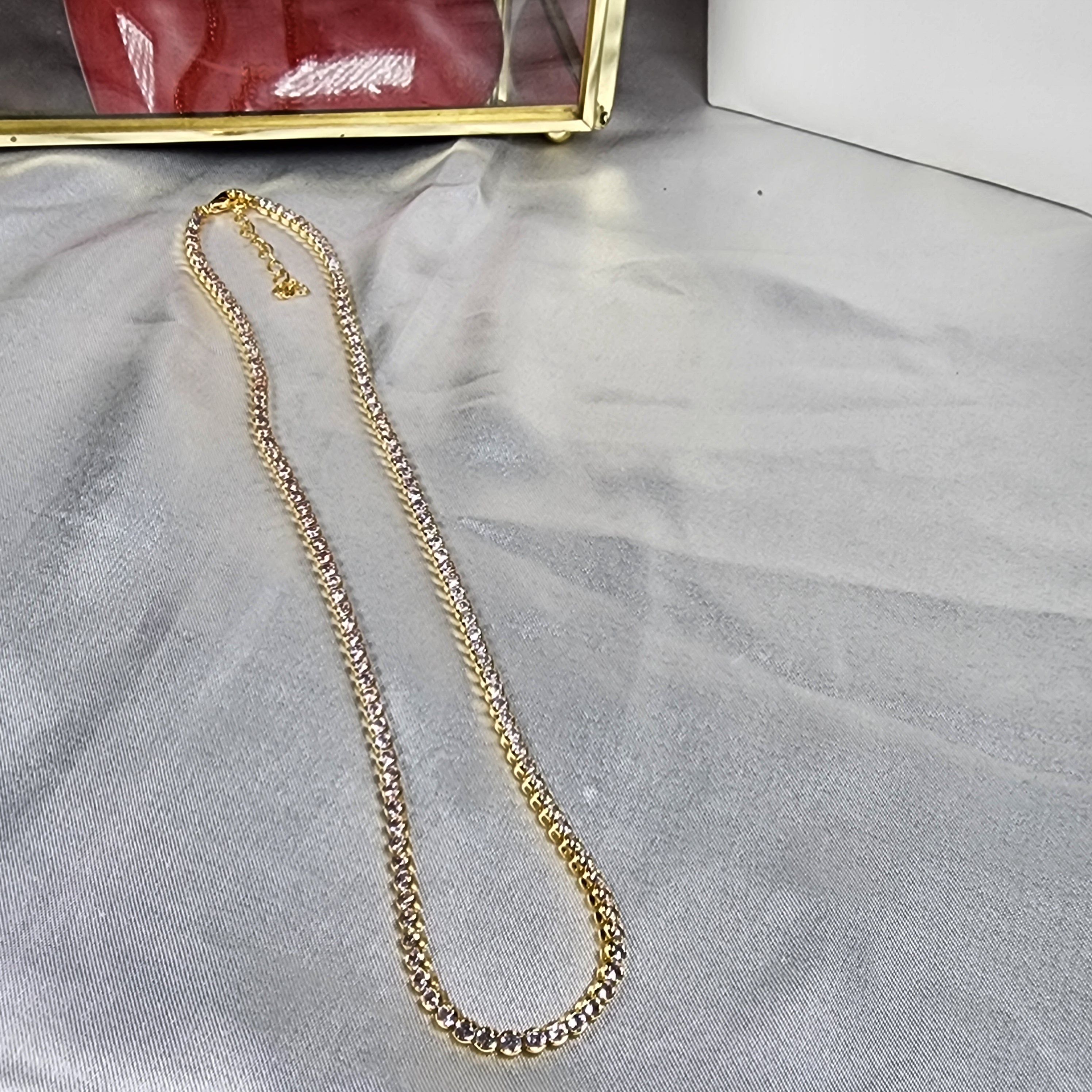 💮Tennis choker necklace with rhinestones.📿