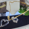 💮Silver-plated double heart pendant necklace.📿