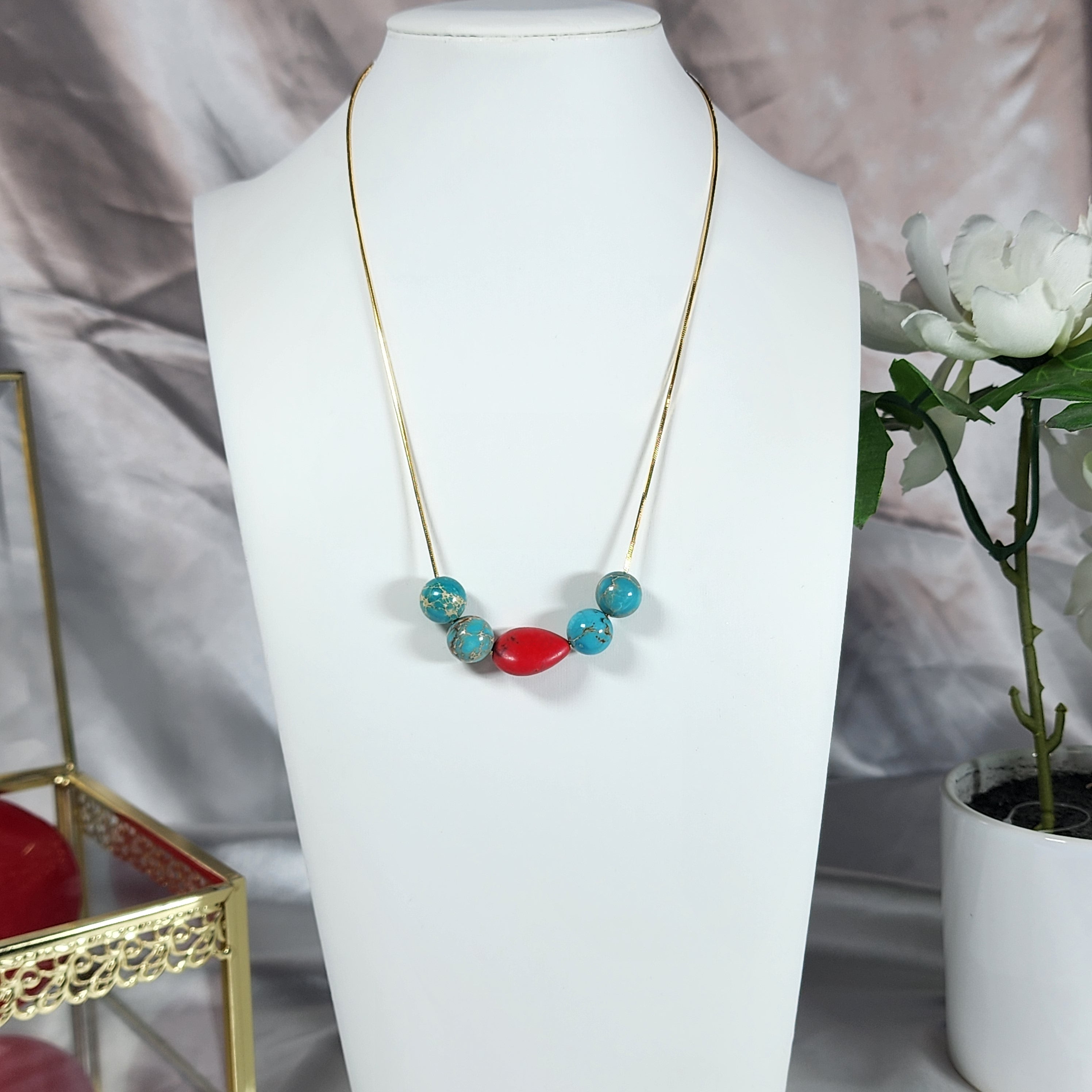 💮Necklace with Tibetan turquoise📿
