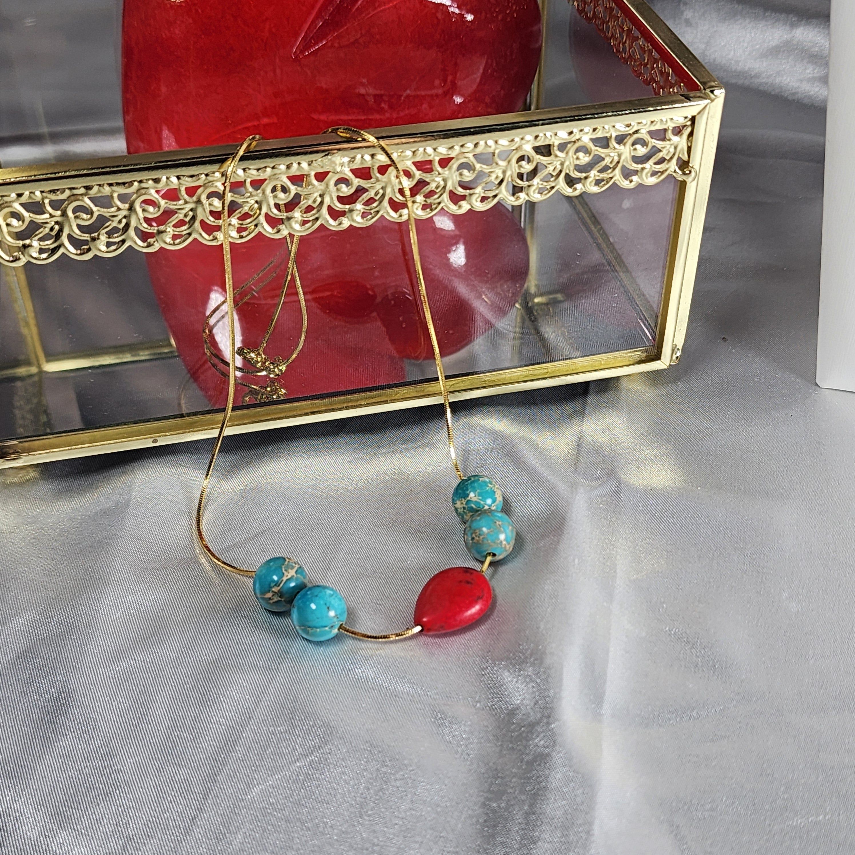 💮Necklace with Tibetan turquoise📿