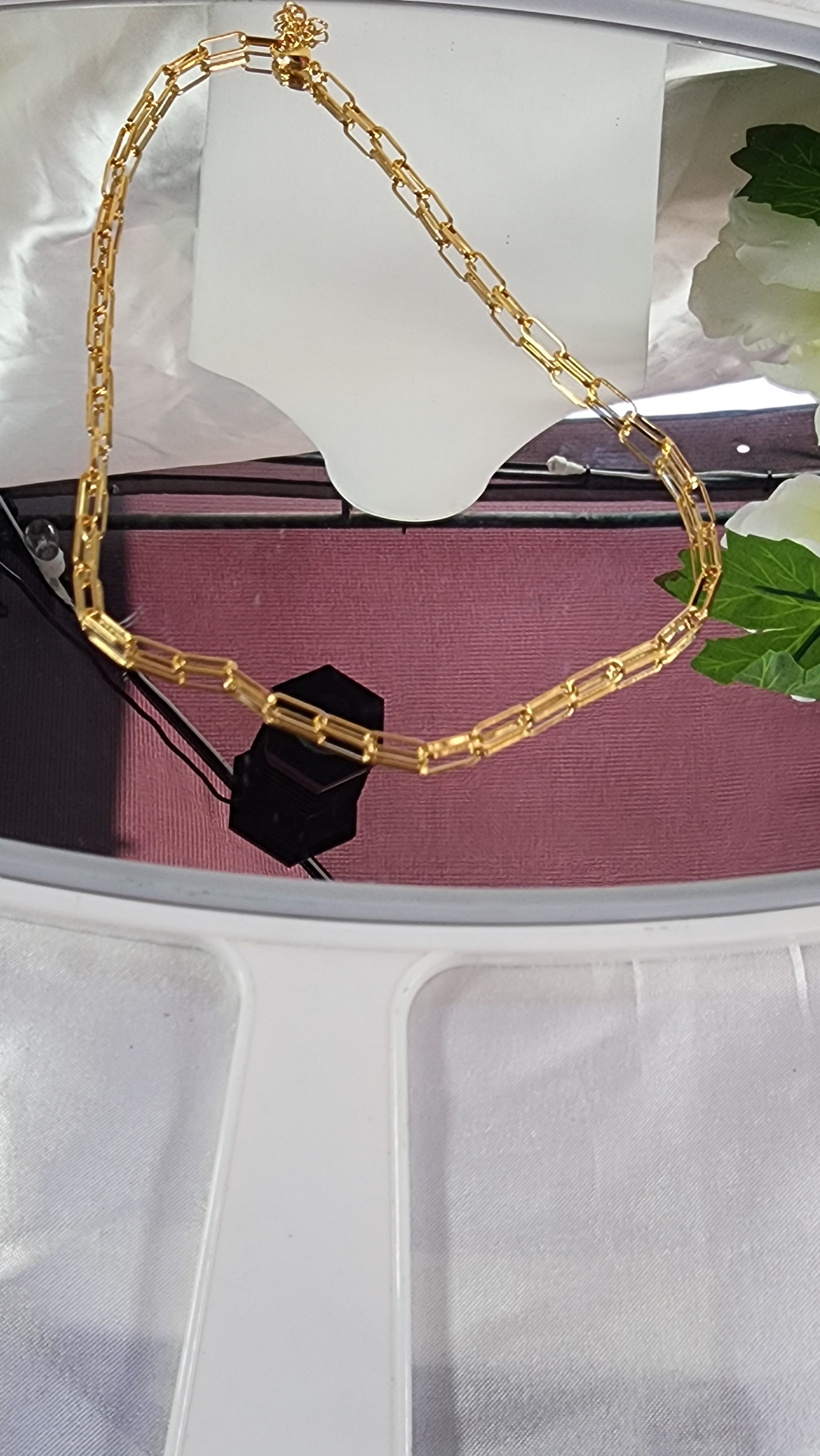💮Rectangular round wire choker necklace.📿