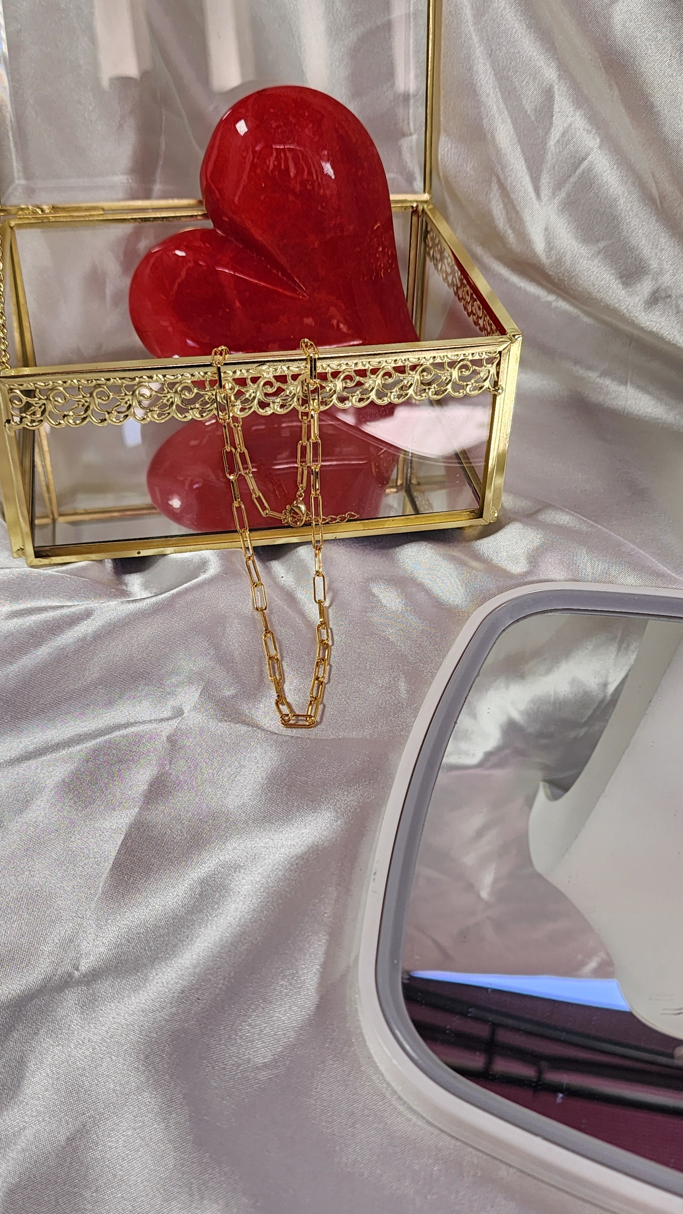 💮Rectangular round wire choker necklace.📿