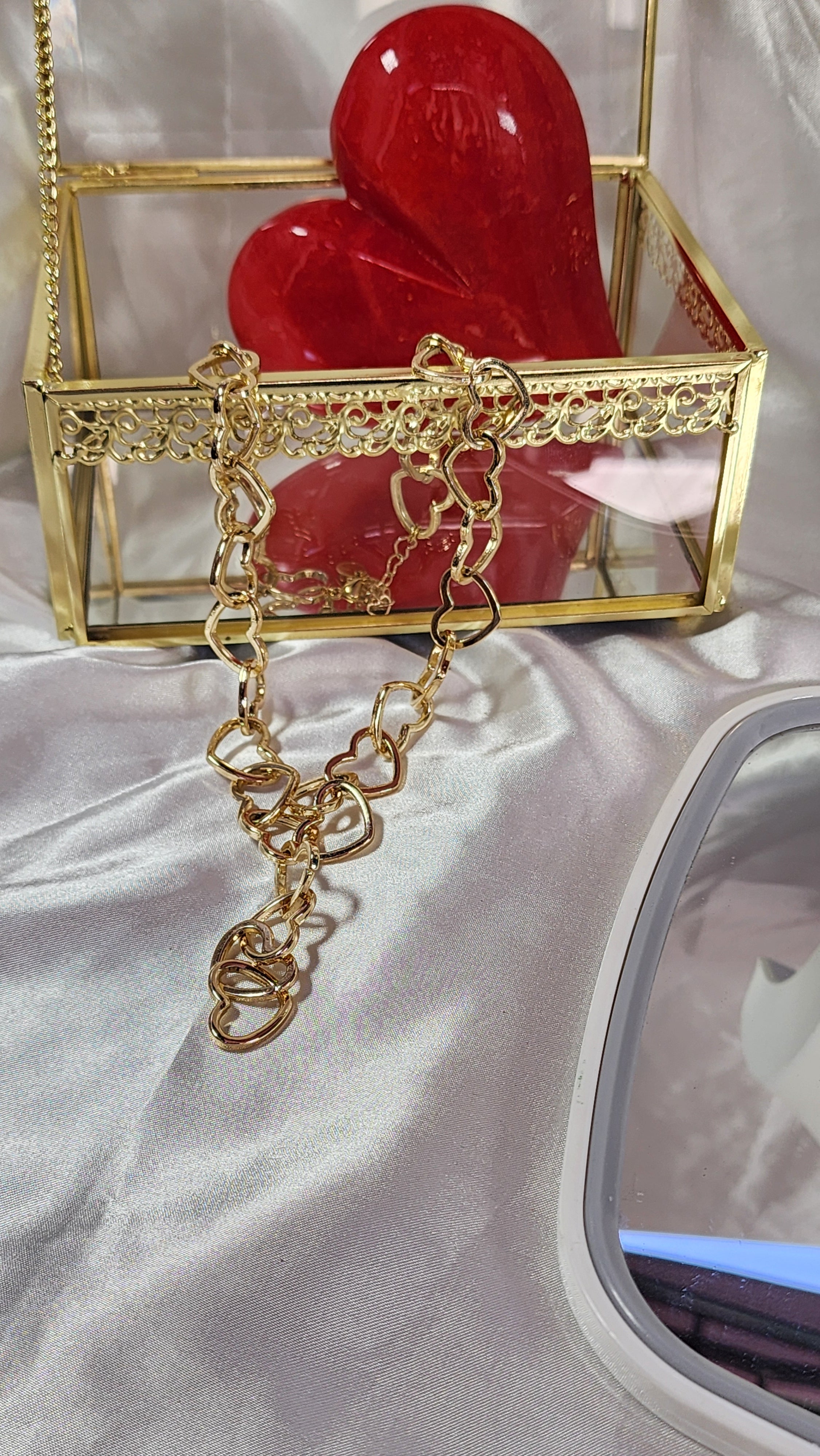 💮Heart choker necklace.📿