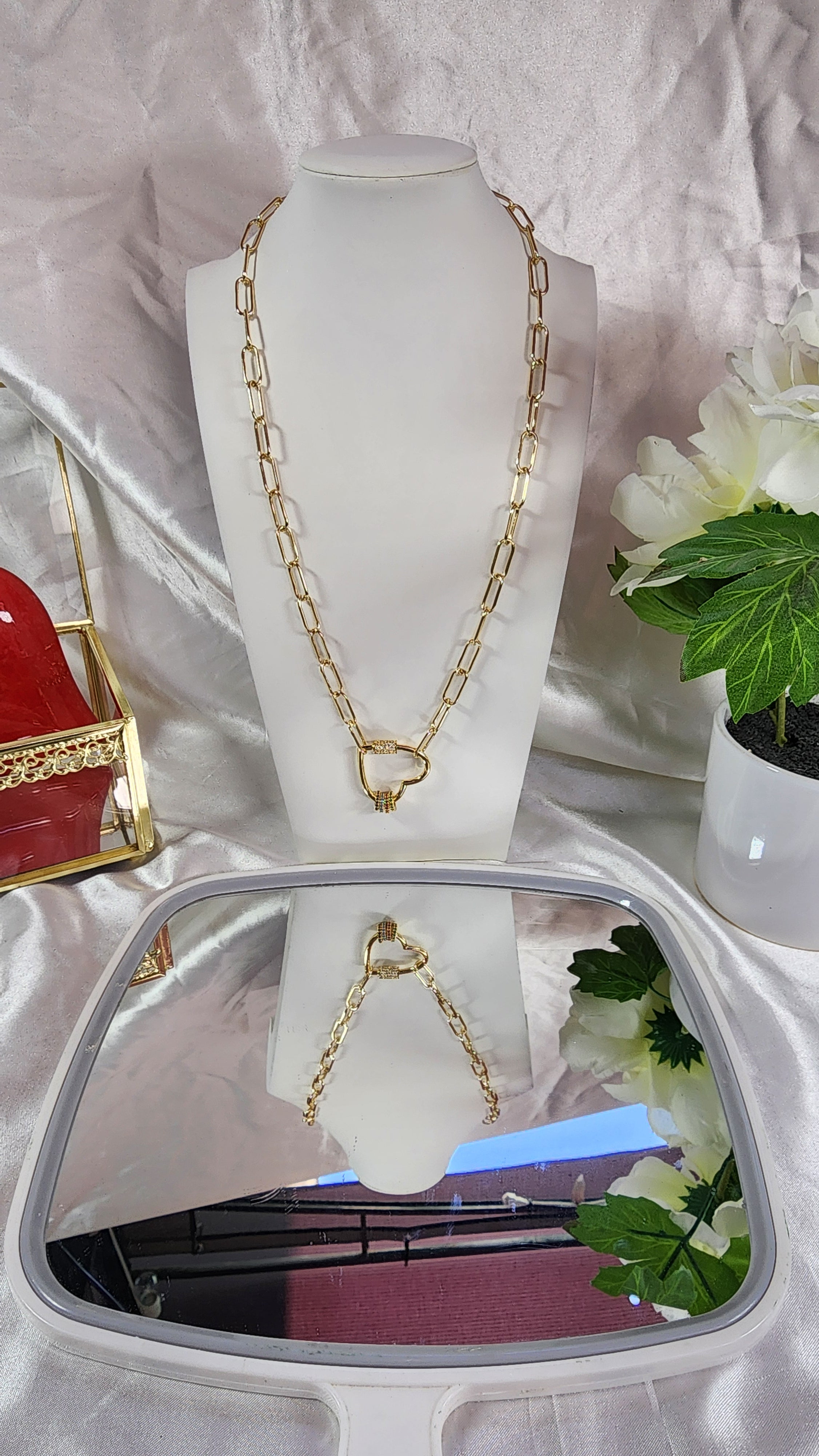 💮Heart Lock Necklace.📿