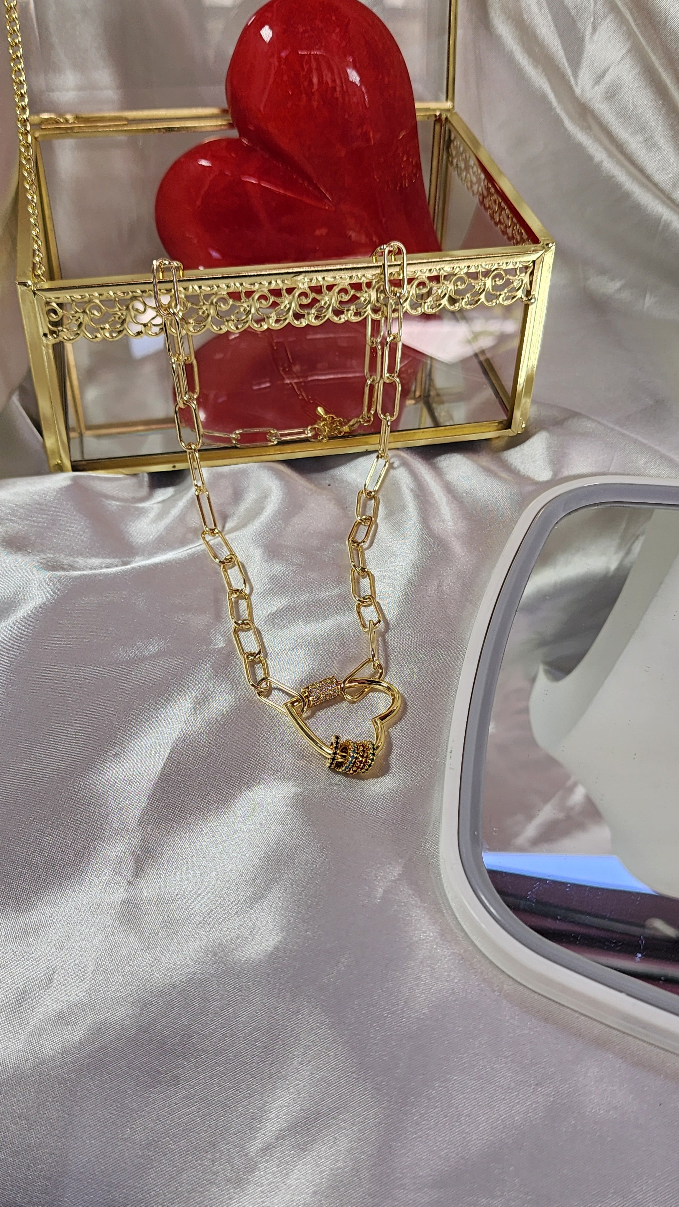 💮Heart Lock Necklace.📿