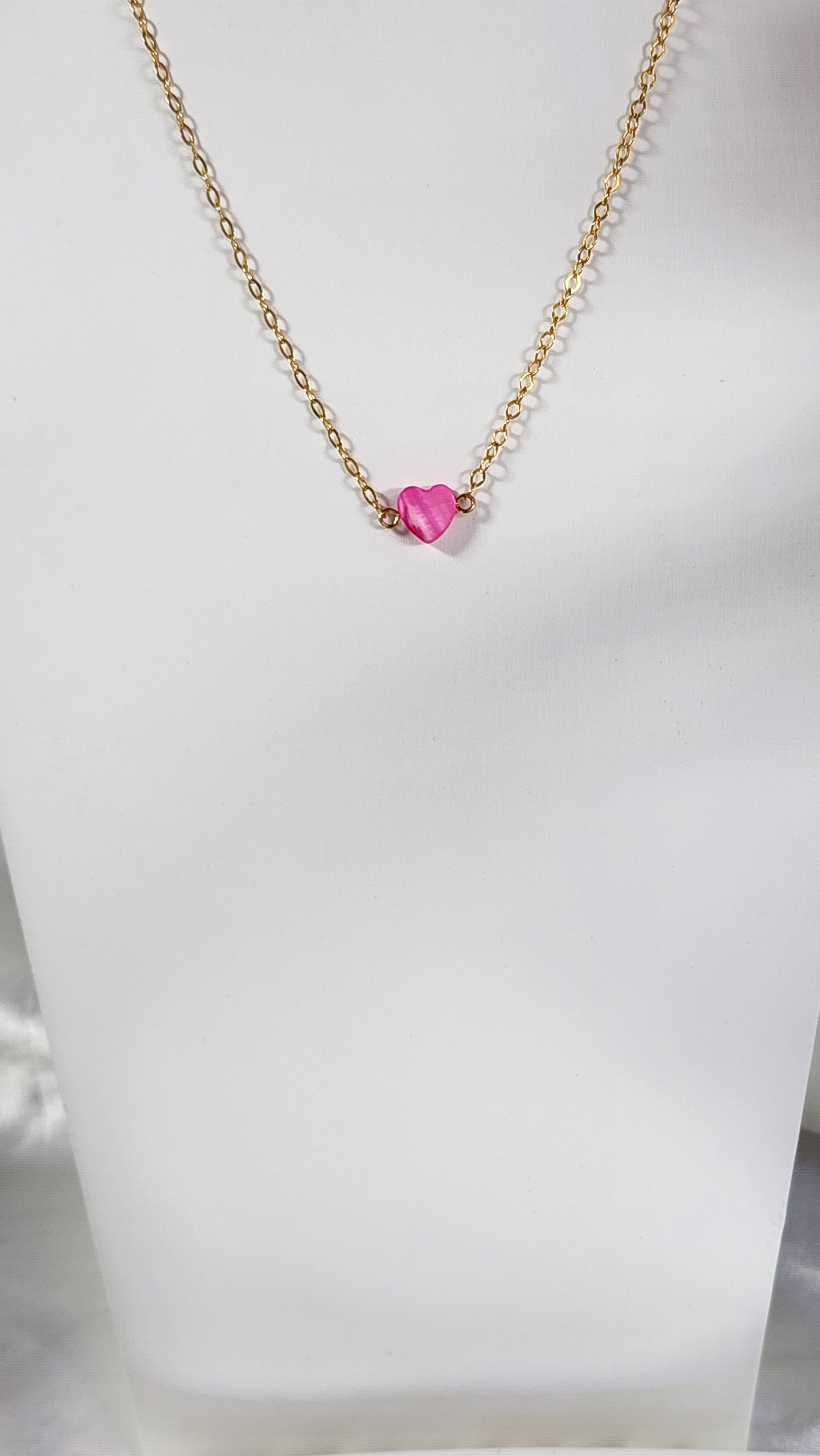 💮Mini pink heart choker necklace.📿