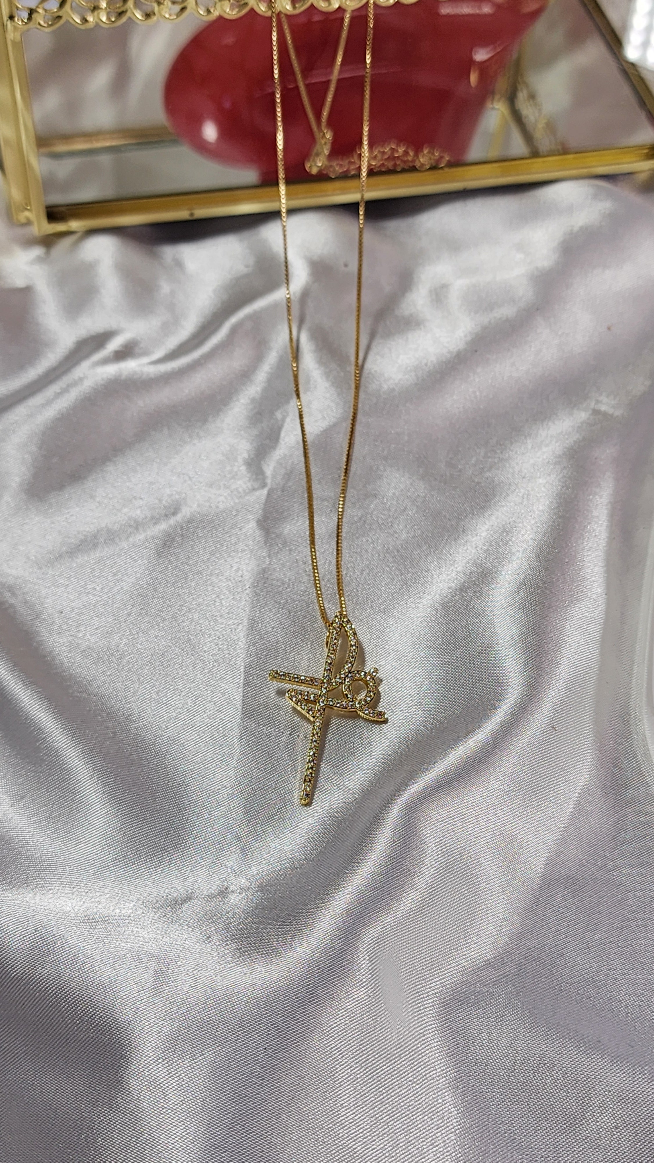 💮Religious necklace with FE cross pendant.📿