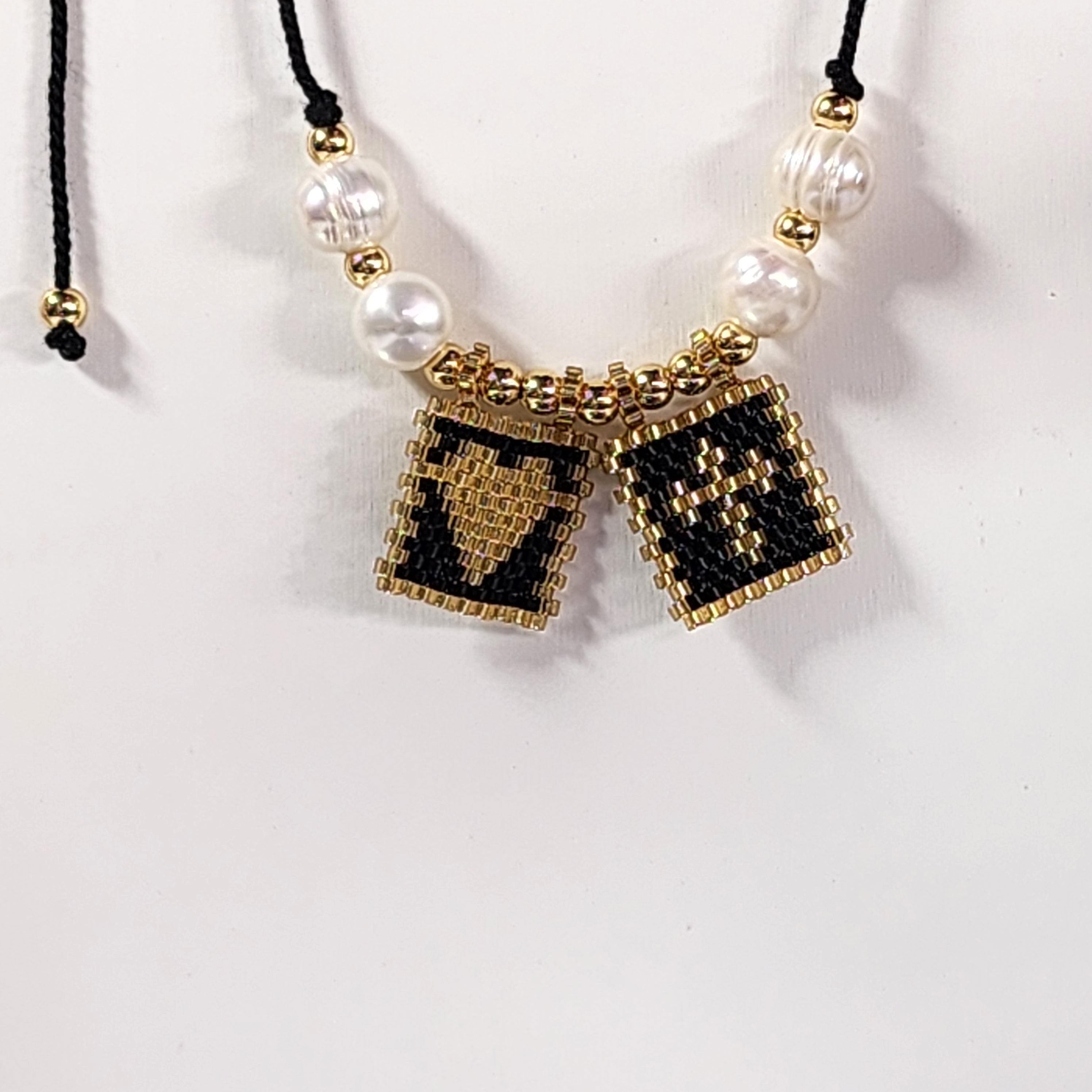 💮Miyuki Cross and Heart Choker Necklace (Adjustable)📿