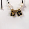 💮Miyuki Cross and Heart Choker Necklace (Adjustable)📿
