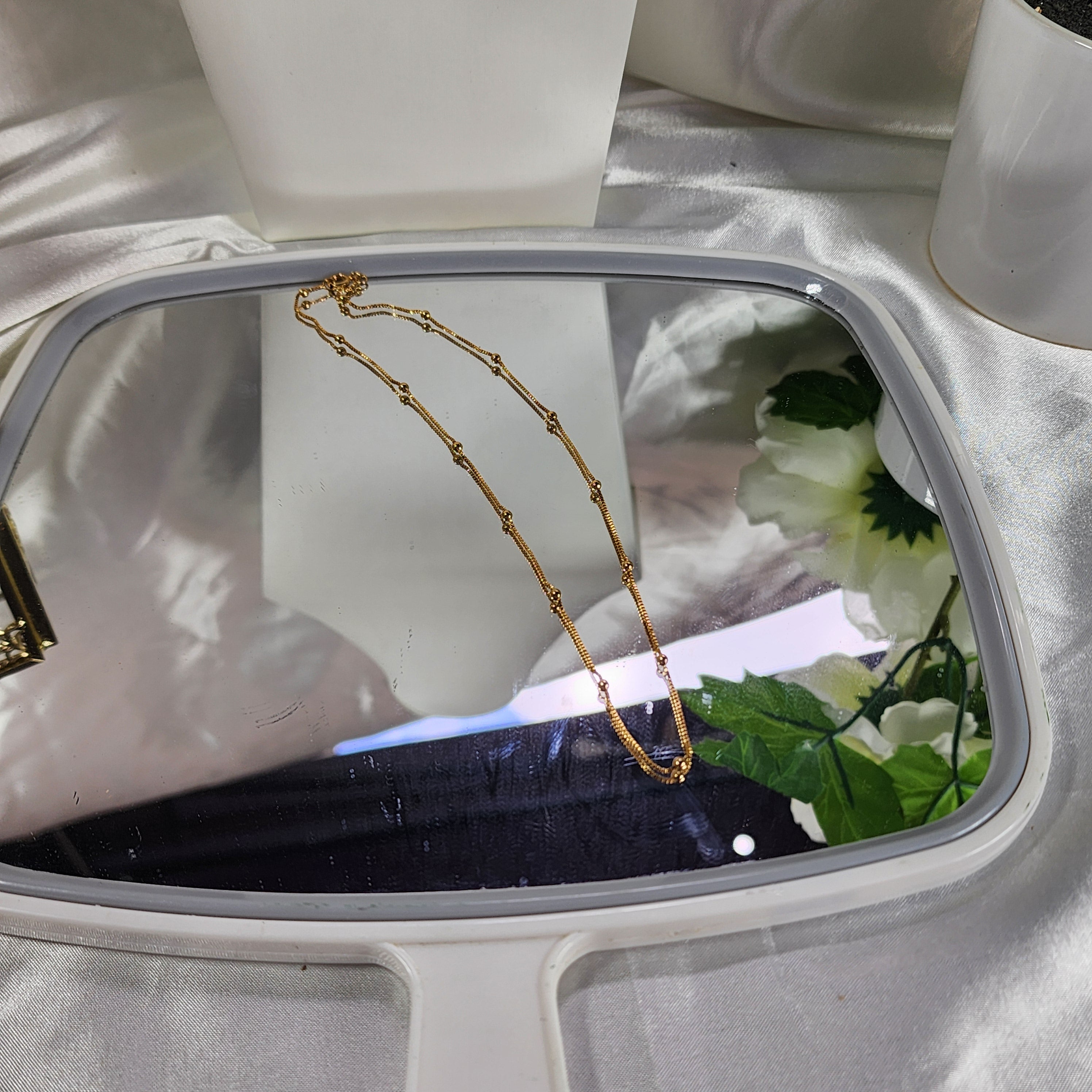 💮Gold-plated thin choker with beads.📿