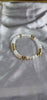 💮Gold-colored metal beaded bracelet set with faux pearls.📿
