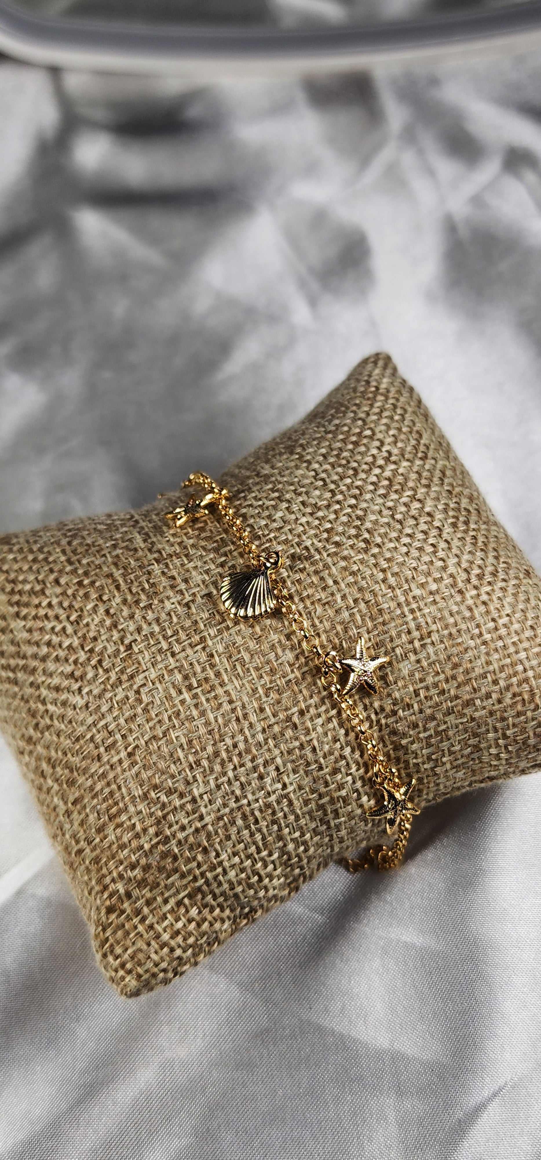 💮Gold-plated starfish and shell anklet.📿