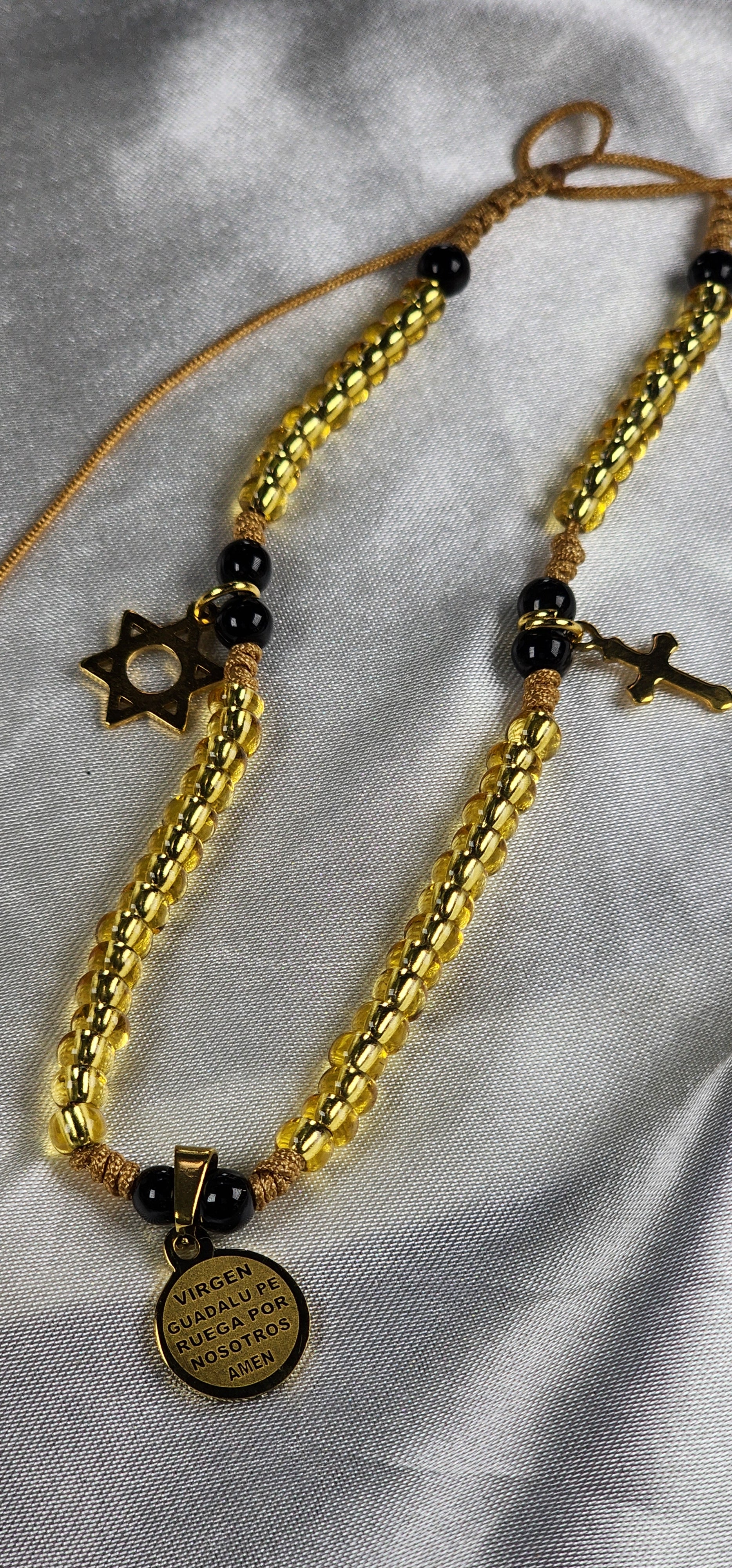 💮Religious prayer anklet to Our Lady of Guadalupe.📿
