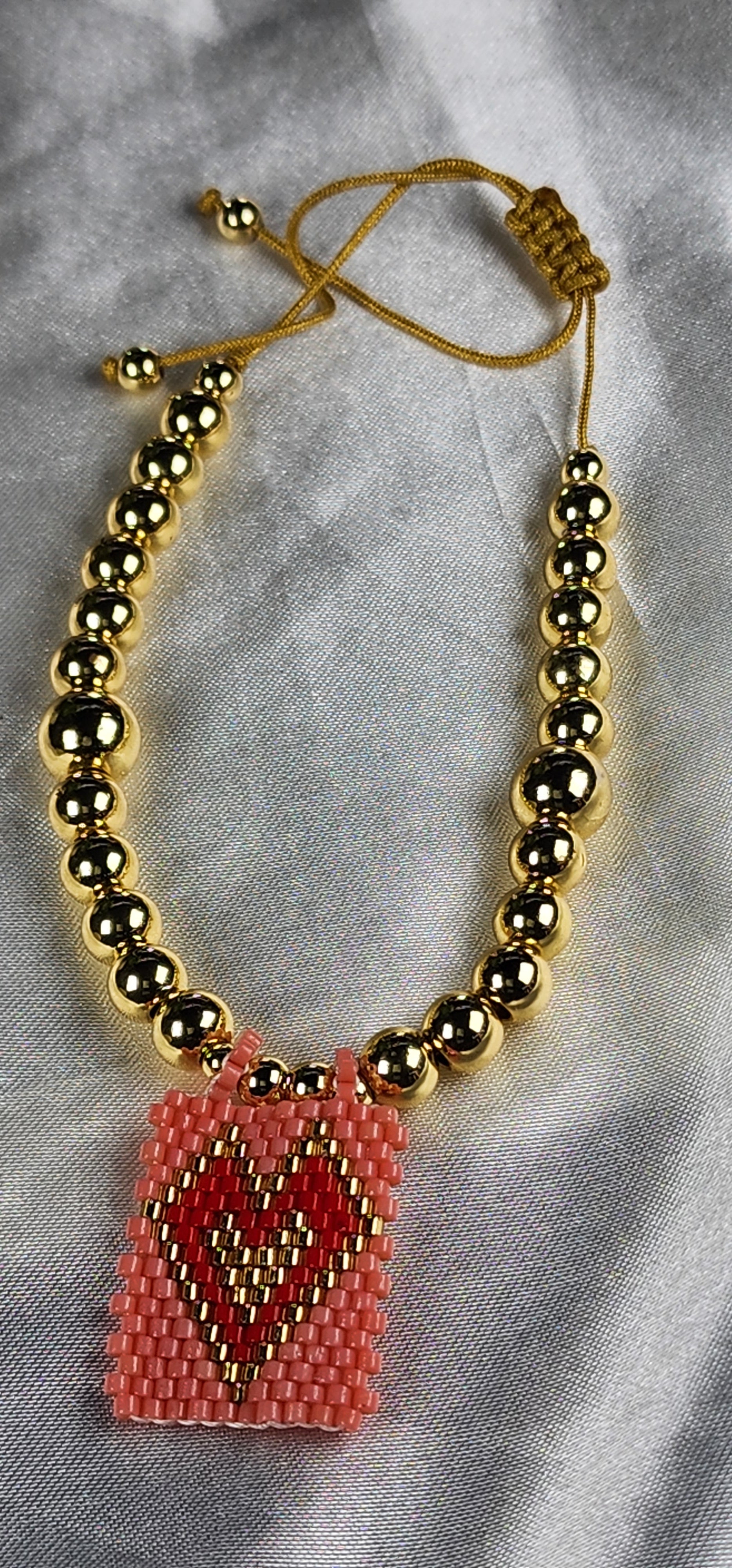 💮Gold-tone nylon beaded bracelet set.📿