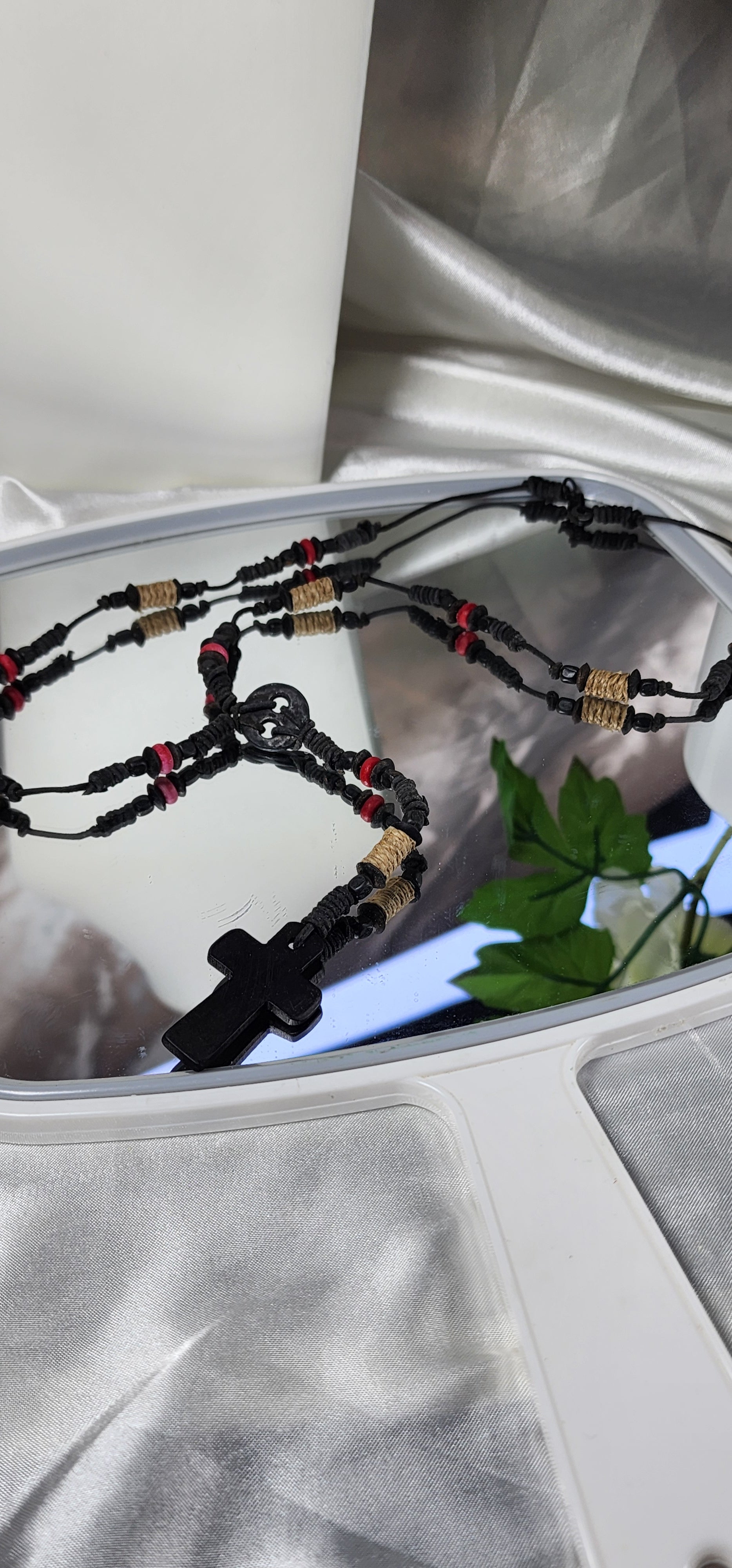💮Religious necklace with handcrafted cross pendant.📿