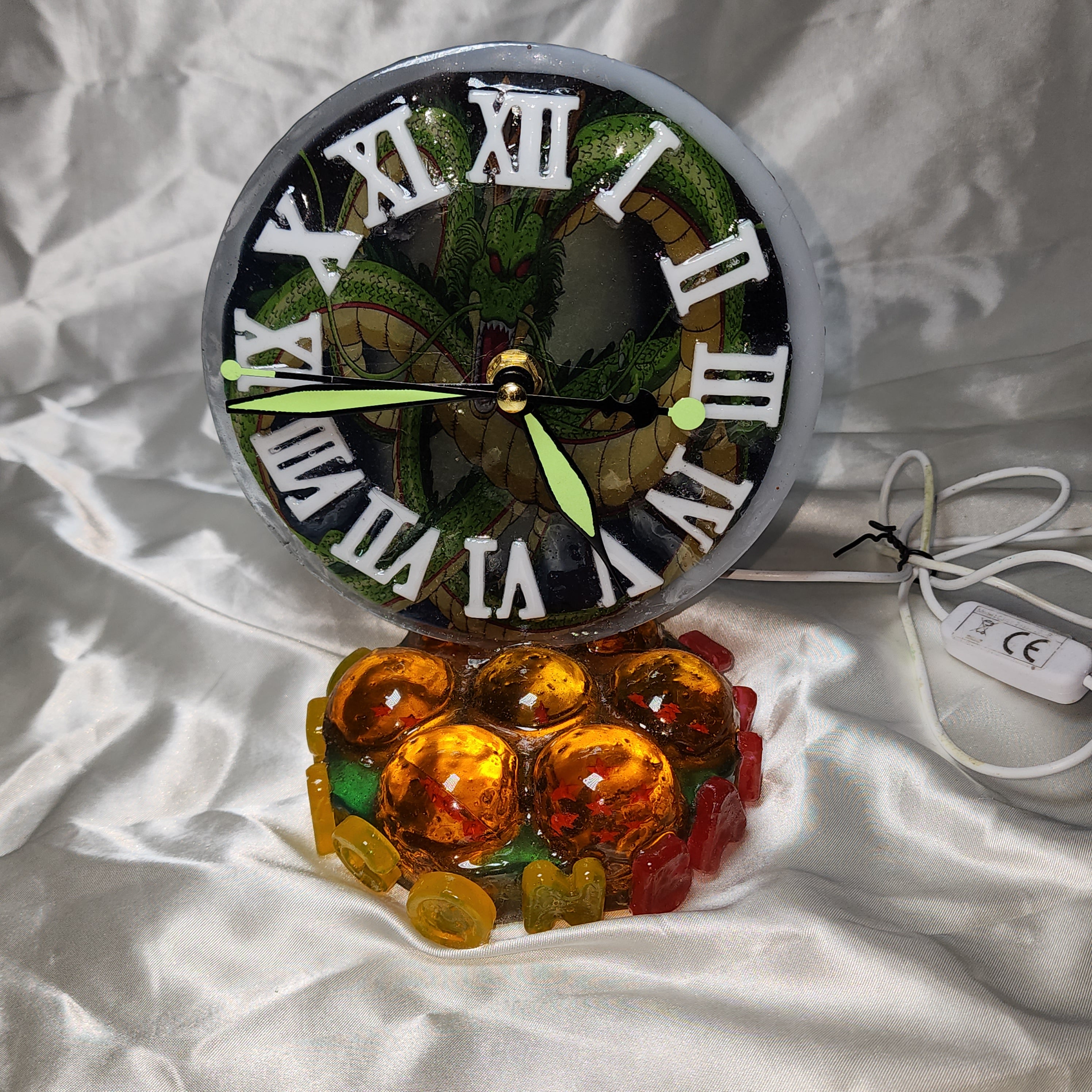 🐍Shen Long Dragon Ball resin clock-lamp with its spheres.🕐⭐