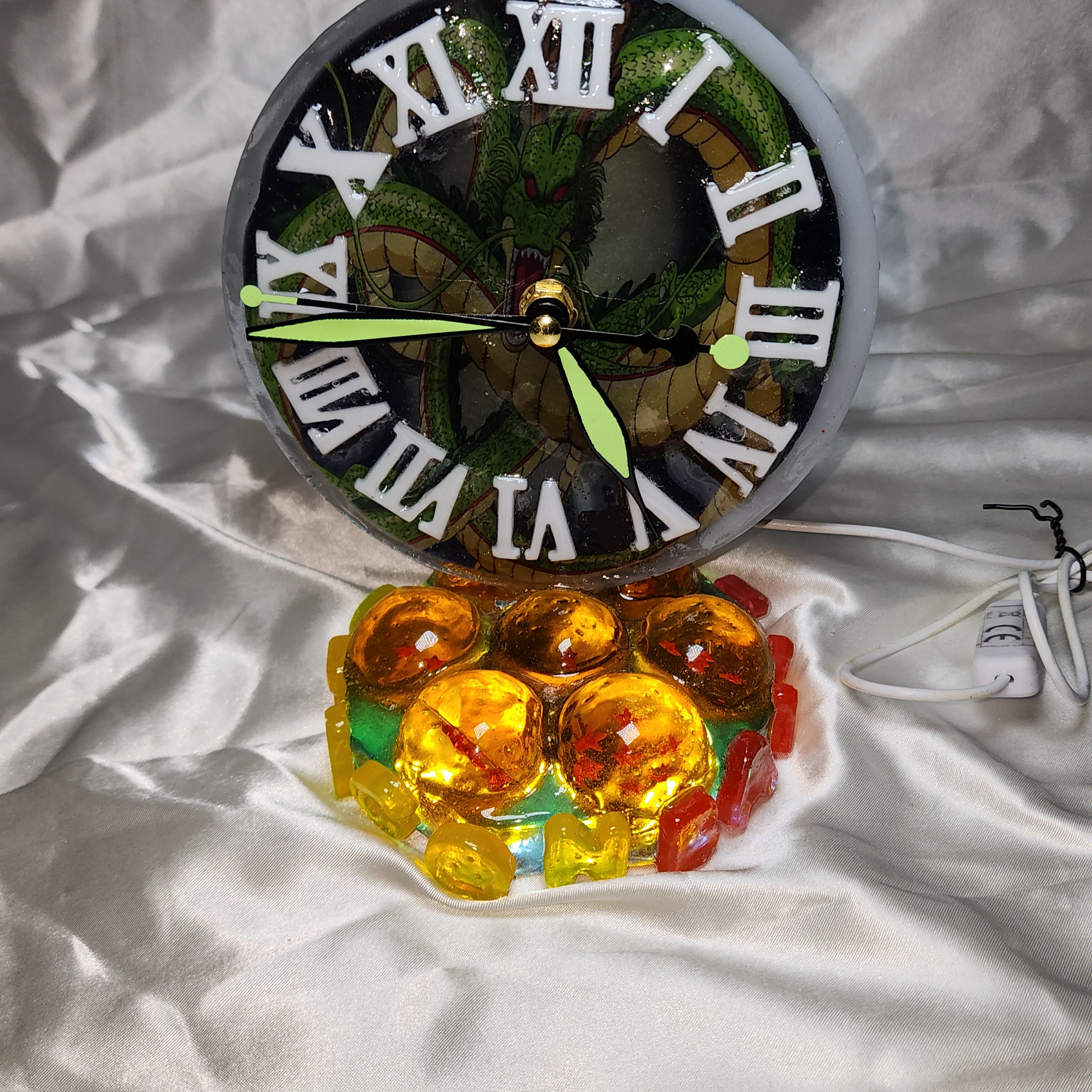 🐍Shen Long Dragon Ball resin clock-lamp with its spheres.🕐⭐
