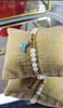 💮Gold-colored metal beaded bracelet set with faux pearls.📿