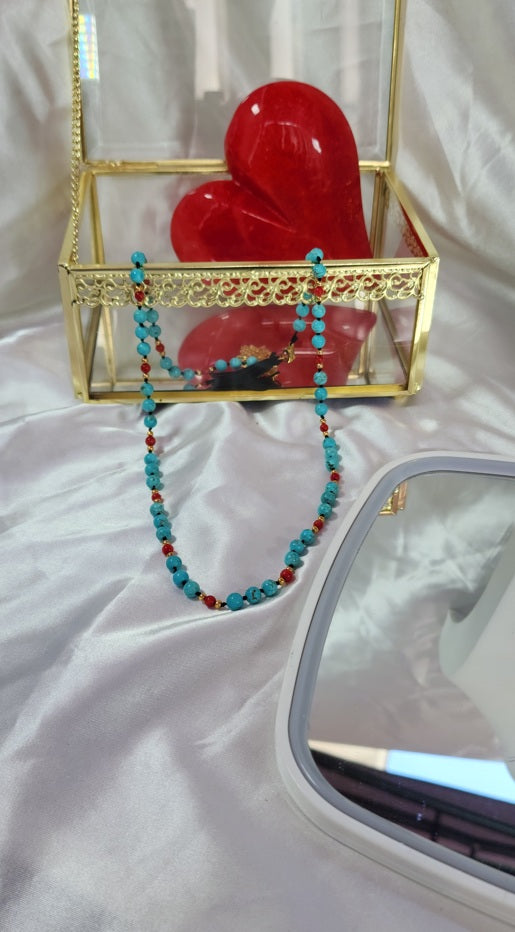 💮Spiritual and healing stone necklace with Fatima's Hand pendant (Evil Eye, Kabbalah)📿