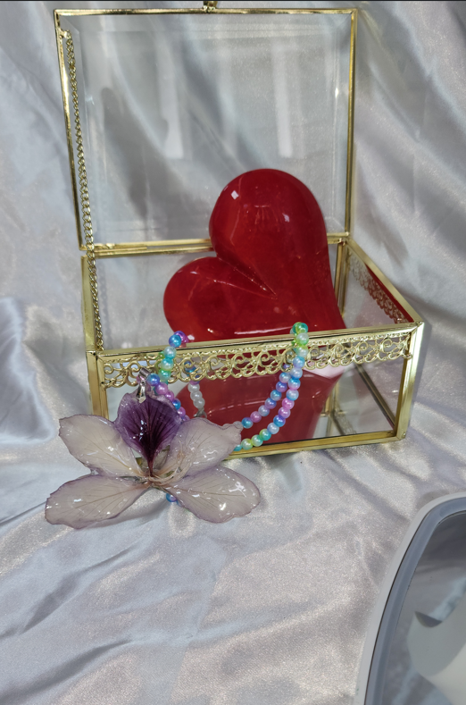🏵️Beautiful natural wild purple Hibiscus flower necklace.📿